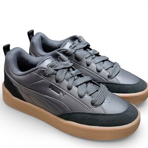 Puma Park Lifestyle SK8 Men's Sneakers Leather Gray Black Size 9 NWT